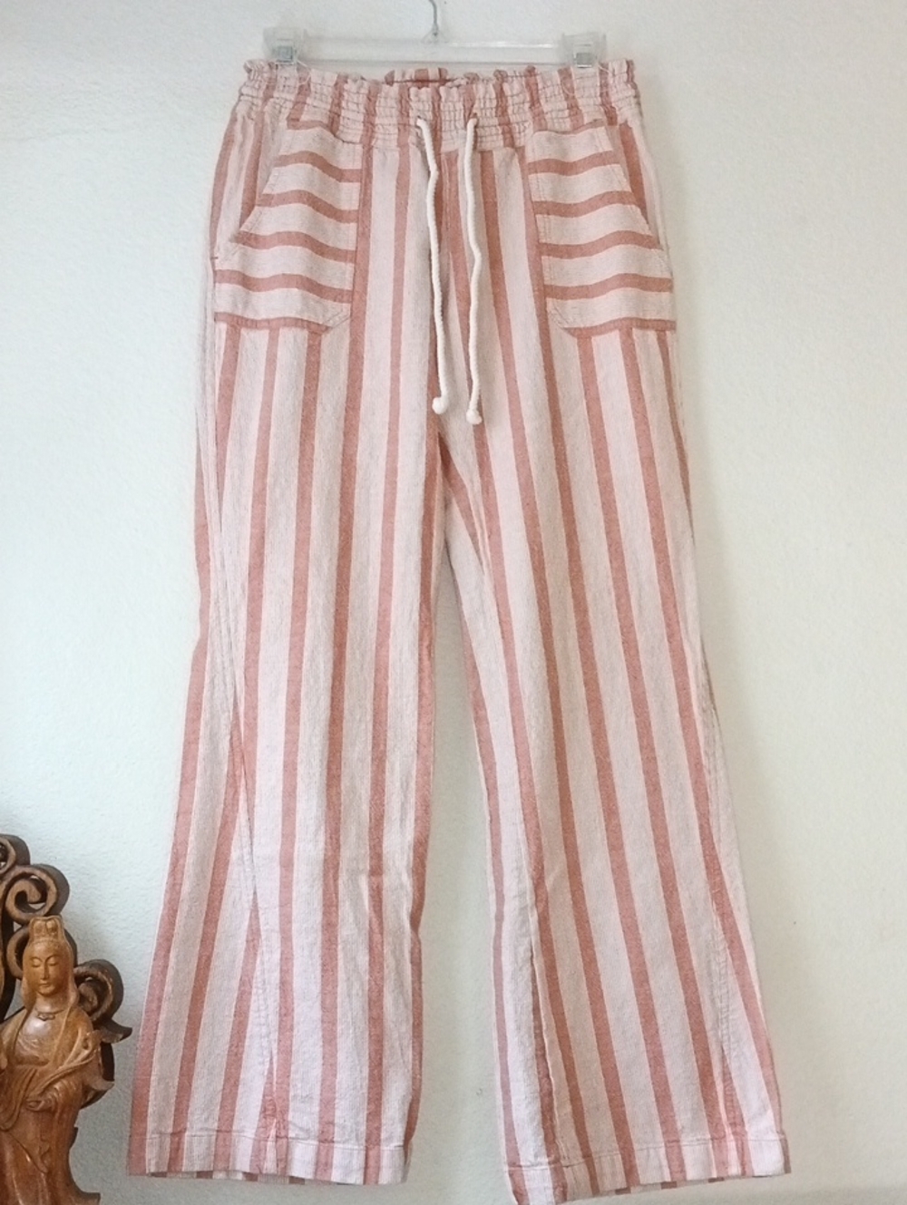 Roxy Striped Wide-Leg Drawstring Pants